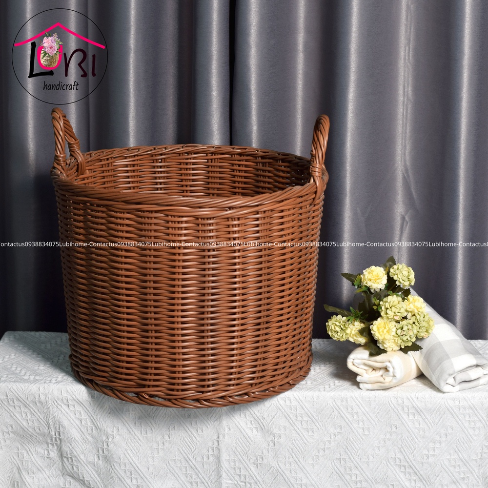 - Sọt đựng đồ hình tròn đan dây nhựa bộ 3 - bền, đẹp