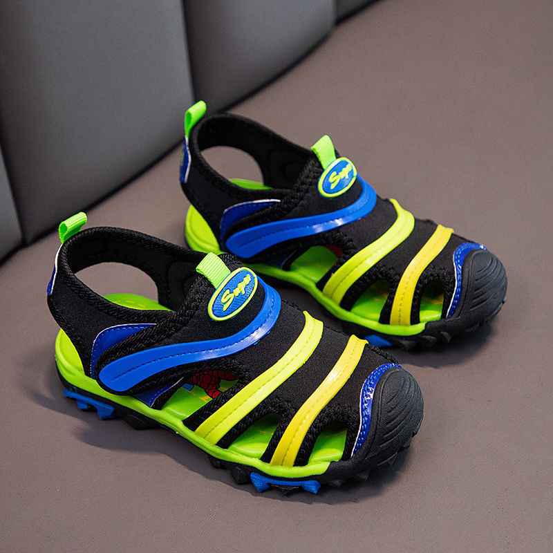 Caterpillar Boy's Beach Shoes Closed Toe New Color-Matching Sandals Summer Solid Soft Bottom Non-Slip Medium and Big Children Girls【4Month10Day After】 D5ep