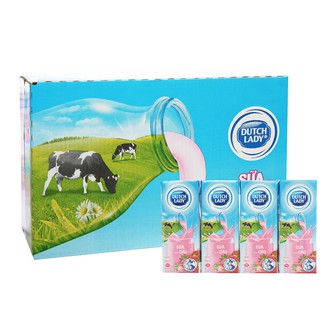 Thùng 48 hộp sữa tiệt trùng hương dâu Dutch Lady 180ml