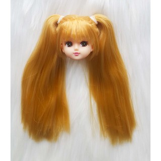 Đầu búp bê Licca chính hãng, tóc vàng dài buộc bổng hai bên