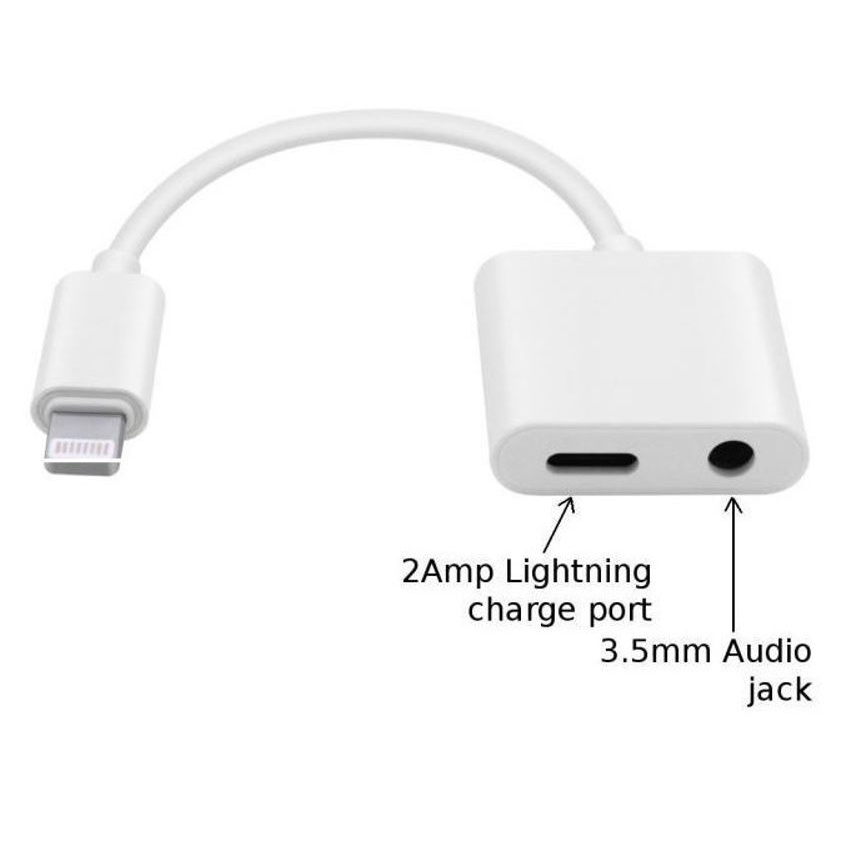 Jack - Cáp chuyển đổi từ chân Lightning sang 2 đầu: cổng tròn 3.5mm và Lightning Vừa Sạc Vừa Nghe Cực Tiện Lợi/Max