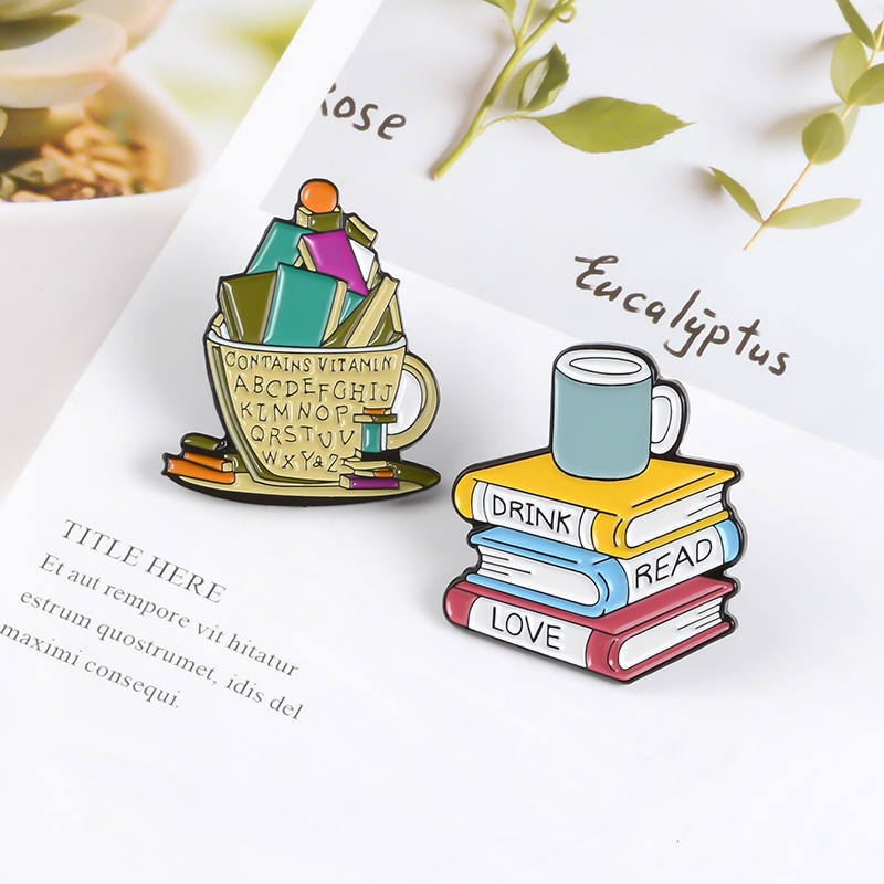 Ghim Cài Áo Hình Quyển Sách Hoạt Hình Vui Nhộn