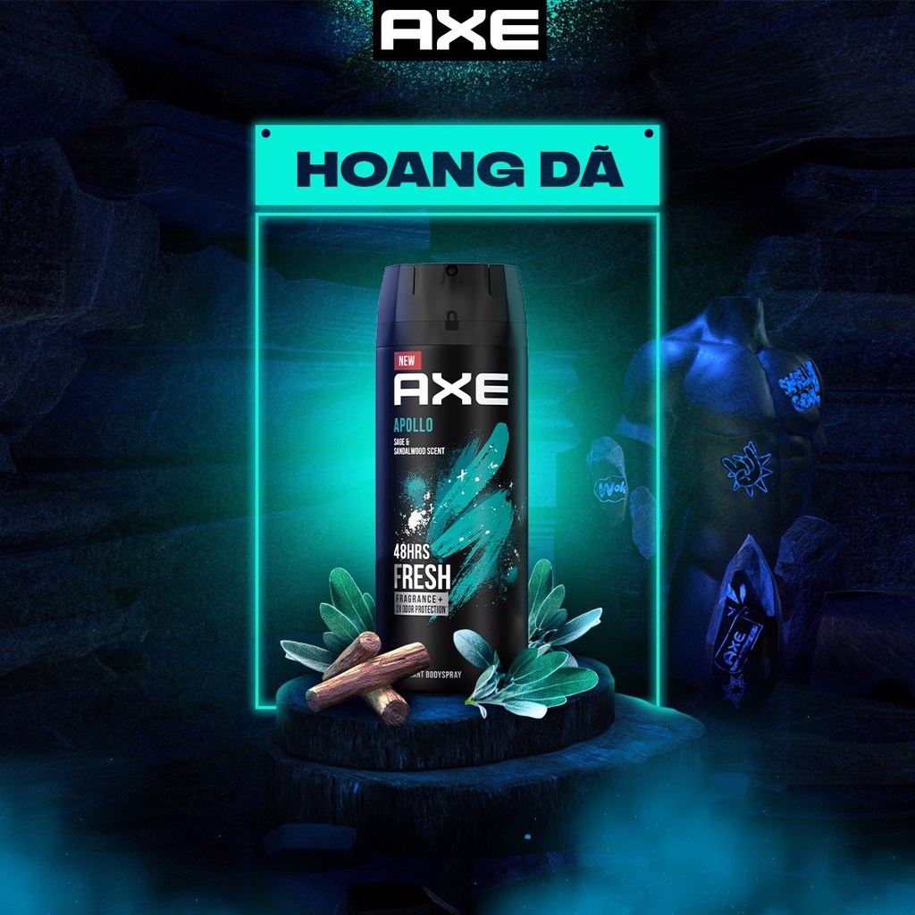 Xịt Khử Mùi Cơ Thể Axe Body Spray for Men ngăn mùi cơ thể, hương thơm sang trọng