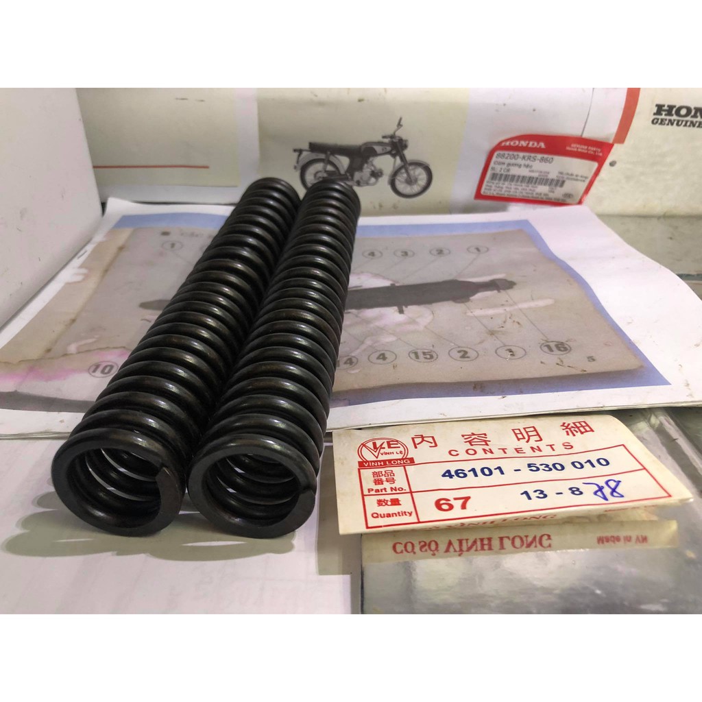 Honda 67: 1 cặp lò xo phuột sau cho anh em dọn xe honda 67-68-71-72-cd-cl