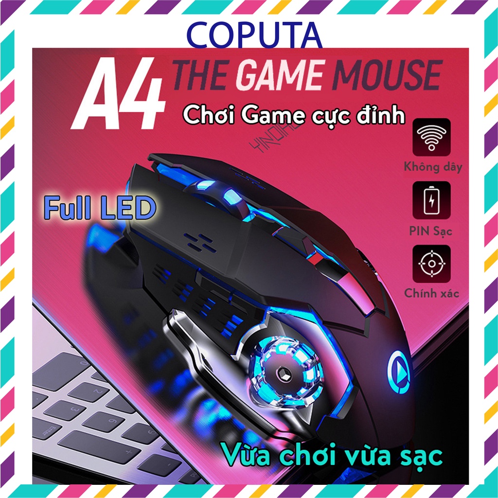 Chuột không dây Gaming Coputa chuột máy tính laptop chuyên game cao cấp A4