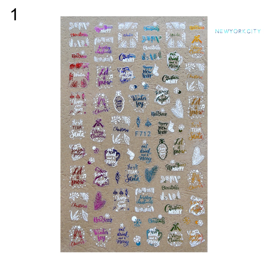 1 Tờ Miếng Dán Móng Tay 3D Nhiều Màu An Toàn Cho Nữ