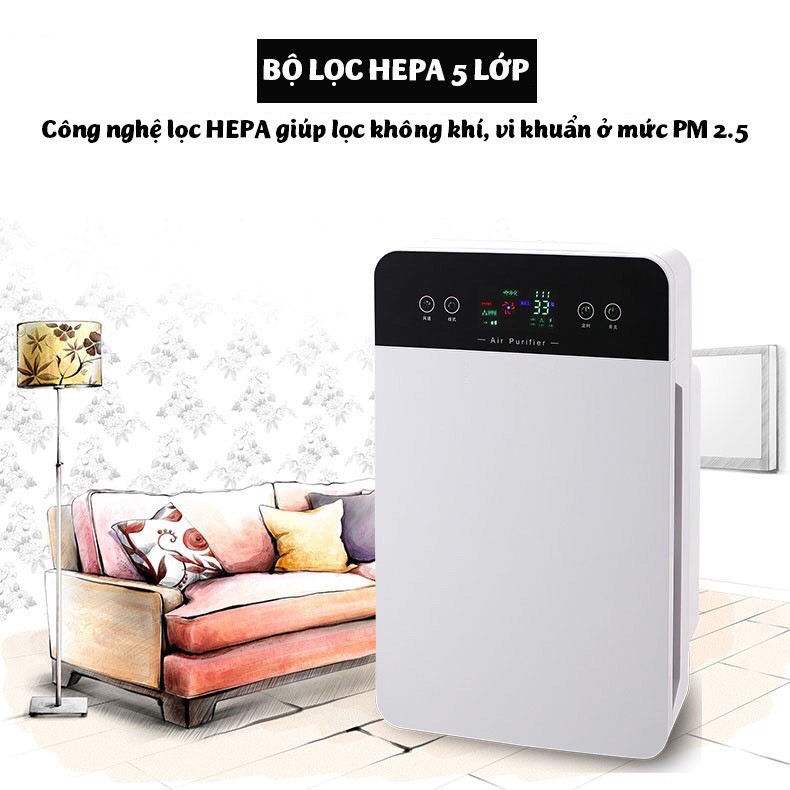 Máy lọc không khí diệt khuẩn UV - Máy lọc không khí Hepa, khử mùi, lọc bụi mịn PM2.5, lọc Formaldehyd không gây tiếng ồn