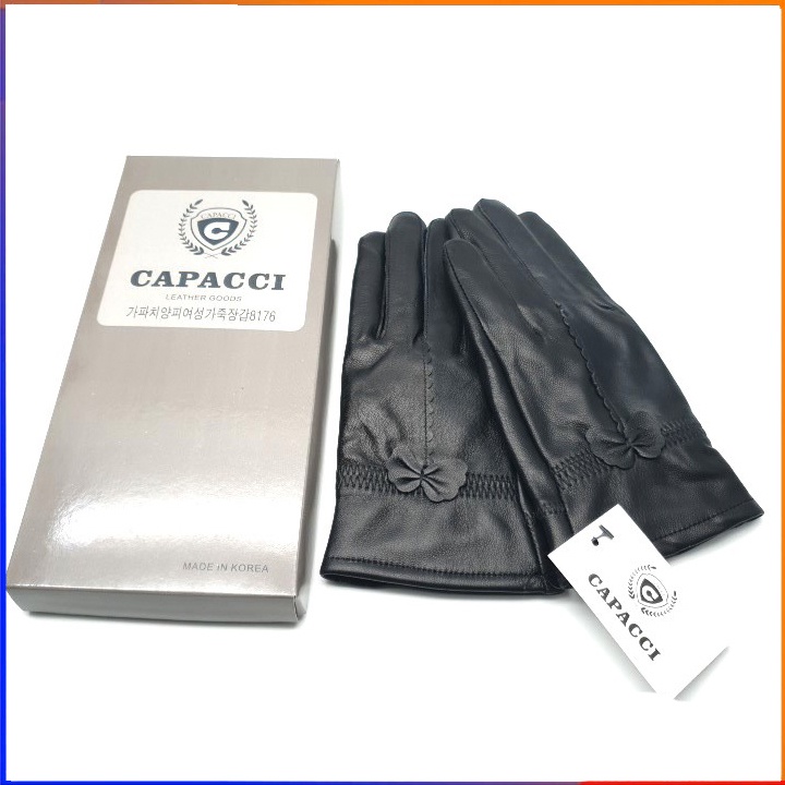 Găng tay nữ da cừu Capacci giữ nhiệt lót lông siêu dày