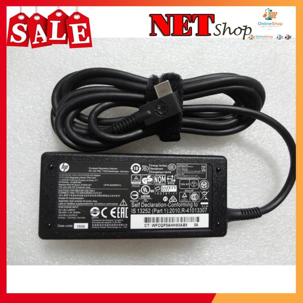 💖 Sạc HP/Compaq 20V-3.25A 15V-4.33A /12V-5A /10V-5A /9V-3A /5V-3A - 65W USB-Type C ZIN