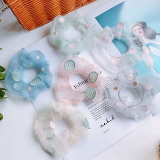 🎈Chun cột tóc voan thêu quả tròn