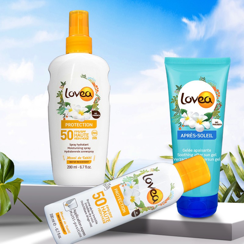 Kem chống nắng LOVEA dạng xịt, sữa chống nắng SPF 50, Gel dưỡng ẩm nha đam làm dịu da Auth Pháp 200ml NPP Shoptido