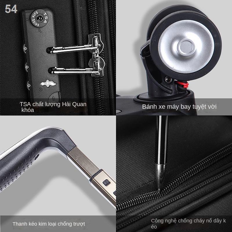 （Hộp kéo）Vali nhỏ 18 inch dành cho nam và nữ có túi xách 16 Xe đẩy kinh doanh vải Oxford ngang khẩu