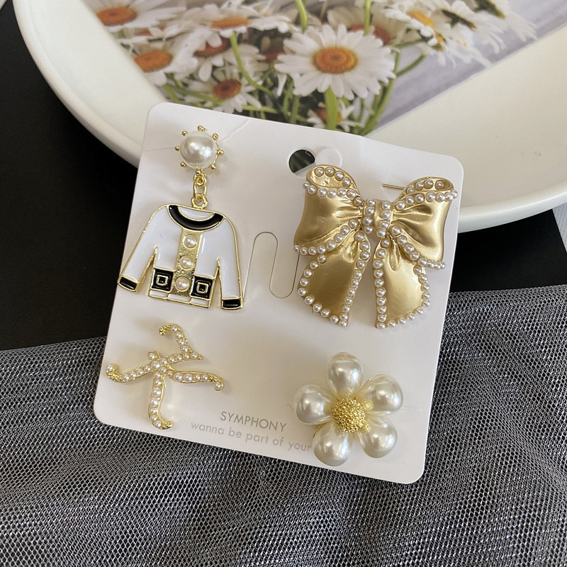 Set ghim cài áo hình hoa trà / chữ số 5 / vương miện / nơ / vũ công ba lê phong cách cổ điển sang trọng