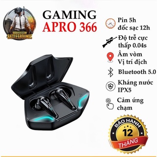 Apro366 5.0 TWS gaming bluetooth headset, Bass, ultra-low latency when playing games