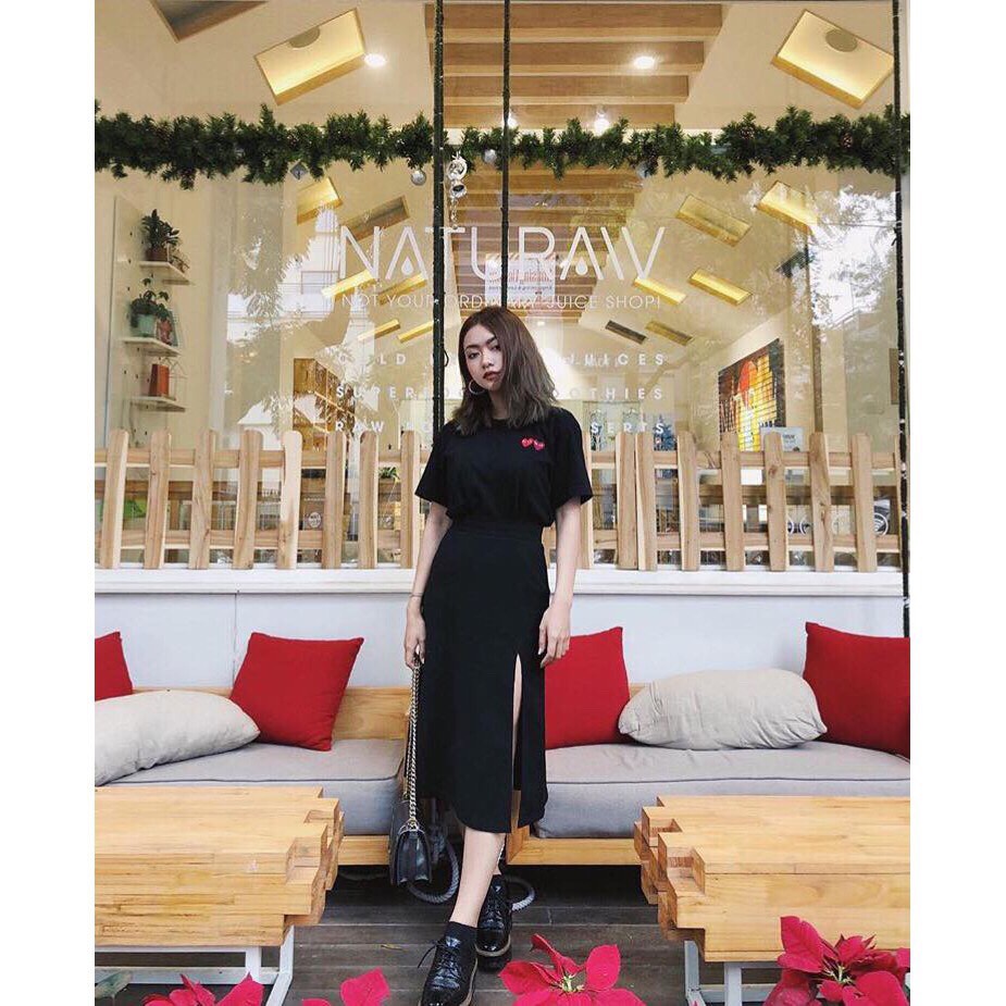 CHÂN VÁY MIDI SKIRT XẺ TÀ VINTAGE HOT