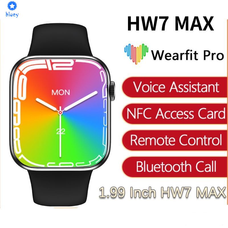 Đồng Hồ Thông Minh Smartwatch Hw7 Max Series 7 Nfc 1.99 "Full Màn Hình Bluetooth Thoại Trợ Lý Gọi Thể Thao 【Bluey】
