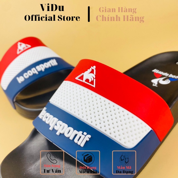 Dép nam thời trang Lecoqsportt ViDu 21149 hai màu   cao su cao cấp hình con gà trống siêu bền, sắc nét