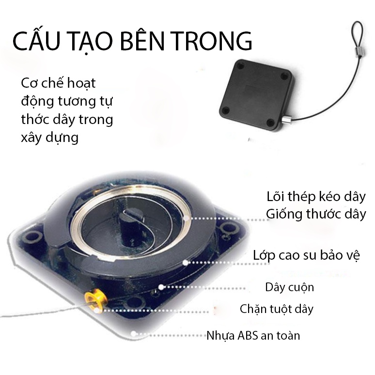 Hộp dây rút tự động đóng cửa thông minh, giữ đồ dùng cửa hàng & gia đình GD317