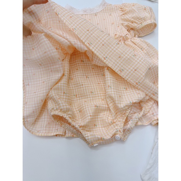 [Hany Baby] Váy Cam Thô Boi In Hoa Có Đũng