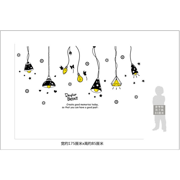 Decal trang trí đèn chùm mẫu 01