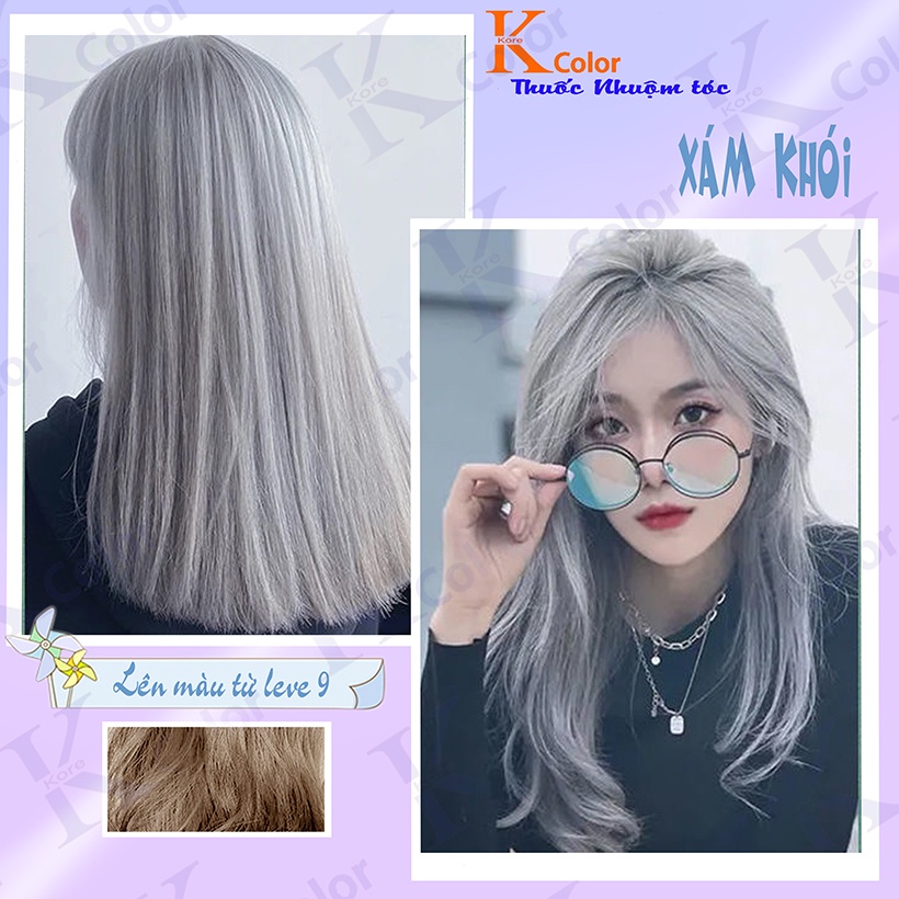 Thuốc nhuộm tóc Xám Khói Tro sử dụng tại nhà nhiều thảo dược giá rẻ kcolor