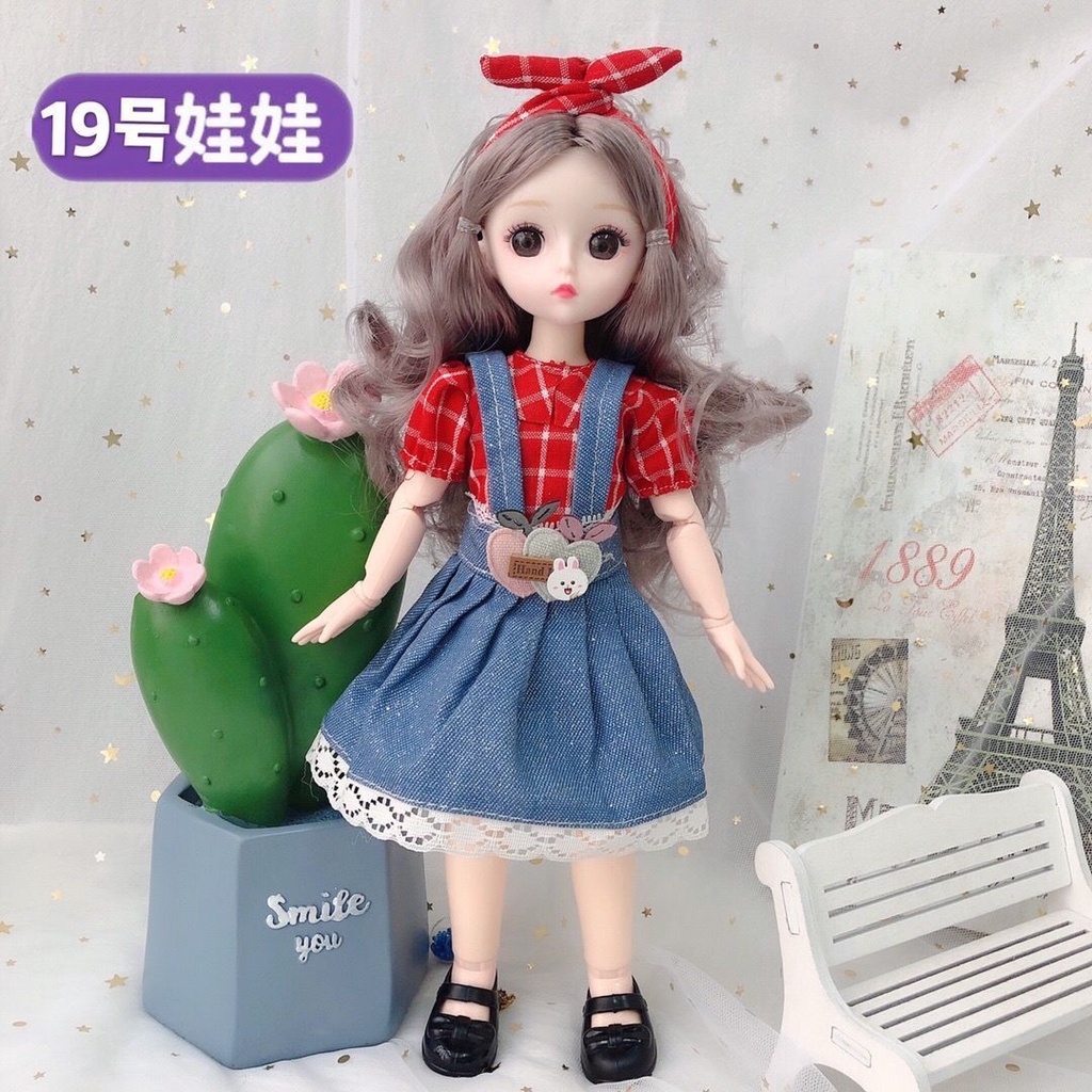 Búp bê barbie 3D xinh xắn với 20 khớp cử động 30cm