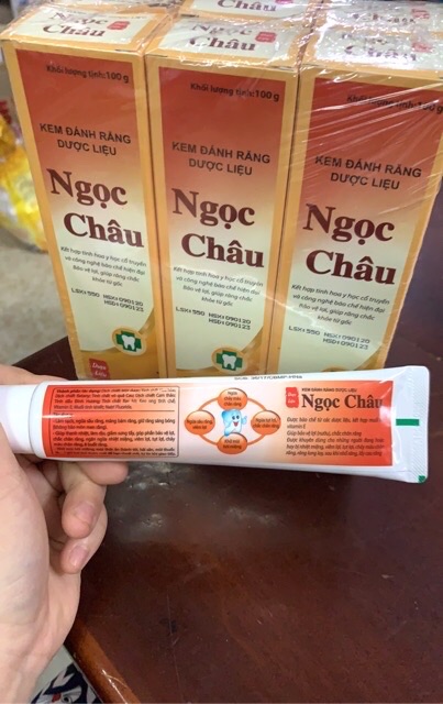 Kem Đánh Răng Dược Liệu Ngọc Châu Tuýp 100g(Cam Kết Hàng Chuẩn )