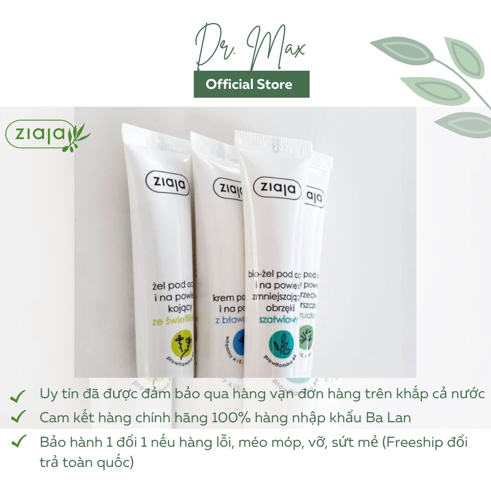 [VOUCHER MYPHDMAX -8% Đơn 150K] Kem Dưỡng Chống Thâm Quầng Mắt Ziaja, Giảm Thâm Bọng Mắt, Dưỡng Da Trên Và Dưới Mí Mắt