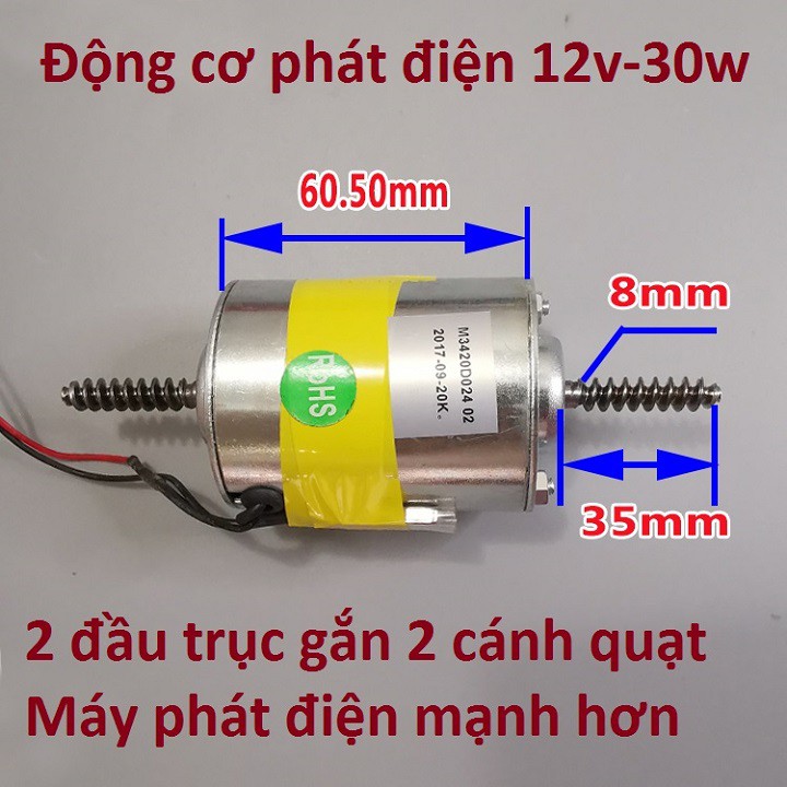 Động cơ từ Brushless phát điện 60w