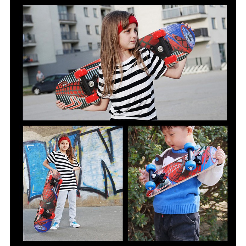 Ván Trượt Trẻ Em, Ván Trượt Skateboard Thể Thao Chất Liệu Gỗ Phong Ép Nhiệt Cao Cấp Họa Tiết Ngỗ Nghĩnh VT122