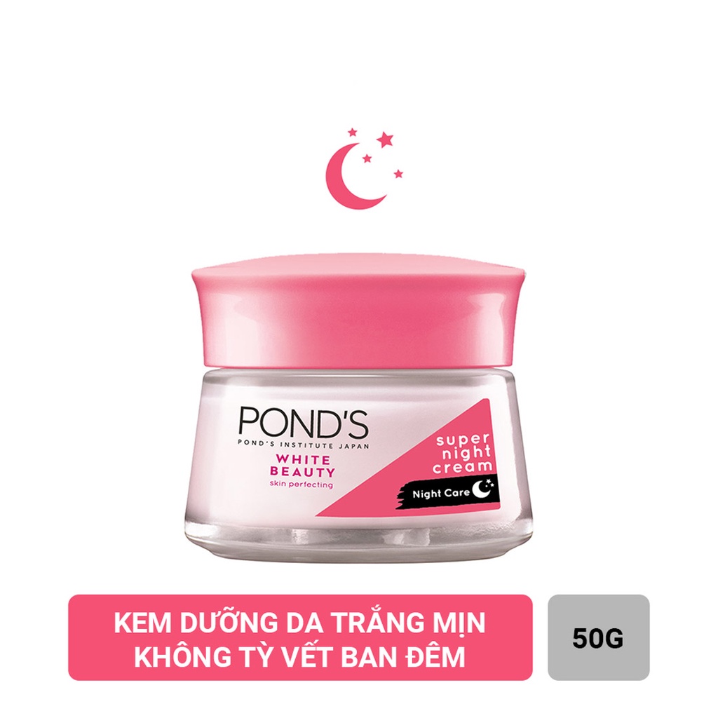 Kem Dưỡng Da Pond's Sáng Hồng Rạng Rỡ 50g White Beauty Super Night Cream