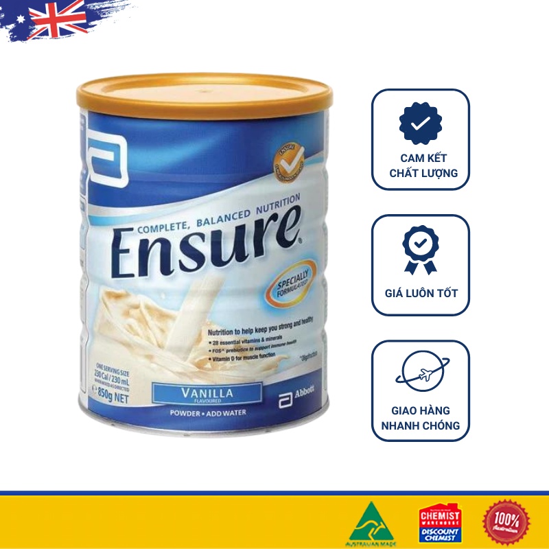 Sữa Ensure của Úc vị Vani hộp 850g (SP3)