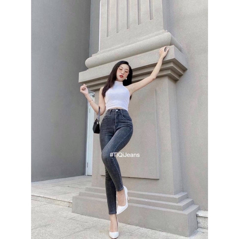 [60-95kg] Quần Jeans Giãn Lưng SIÊU Cao - Quần Cạp Cao Qua Rốn XÁM TÂY TRƠN