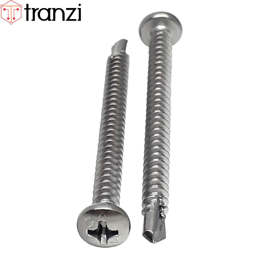 Vít tự khoan bake đầu cầu inox 304 ST4,2x50 - túi 50 cái