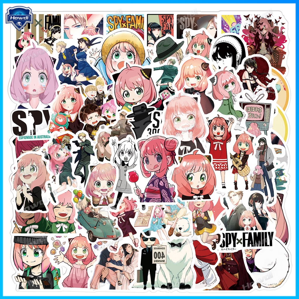 Miếng Dán Hình Anime Spyxfamily Chống Thấm Nước Trang Trí Mũ Bảo Hiểm / Xe Hơi /