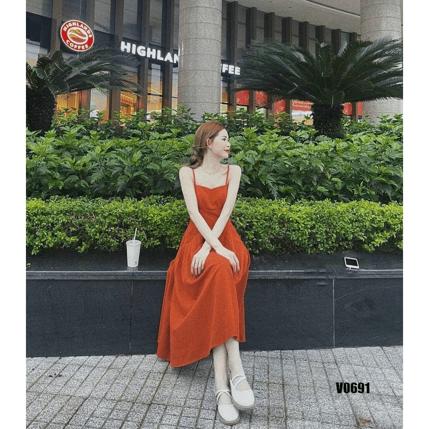 Đầm Xòe Hai Dây Nữ Cổ Trái Tim Có Mút Ngực Dáng Chữ A Siêu Xinh [NEW UNISEX]