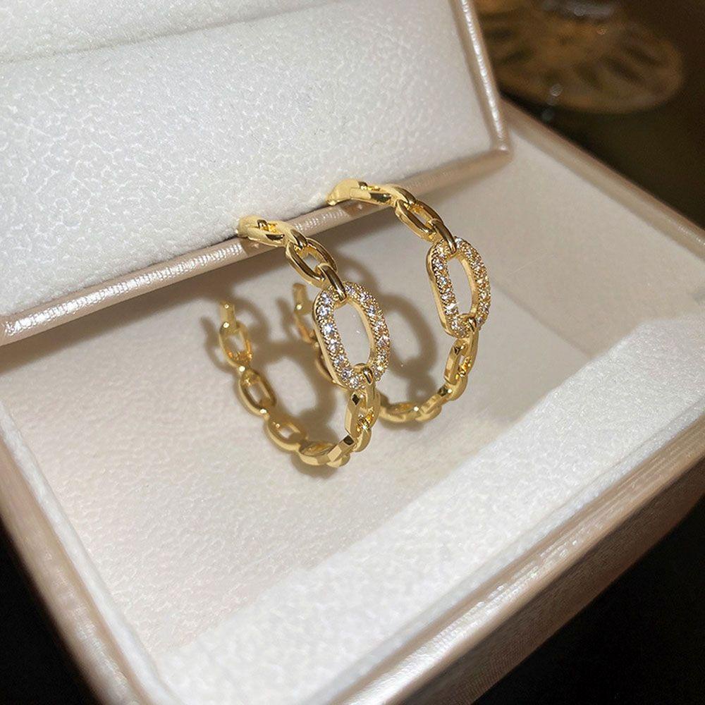 JARRED Đôi Khuyên Tai Hình Chữ C Phong Cách Hàn Quốc Cổ Điển Dành Cho Nữ