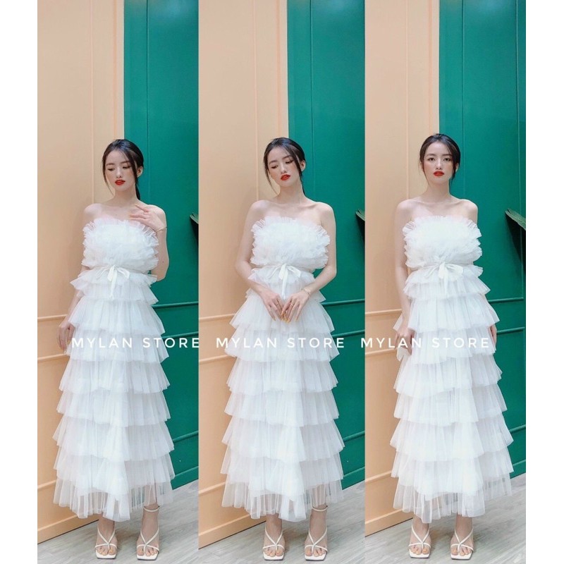 [Mã WAMT1505 giảm 10K đơn 0K] ĐẦM REN TẦNG BẸT VAI (KÈM VIDEO HÌNH THẬT) | BigBuy360 - bigbuy360.vn