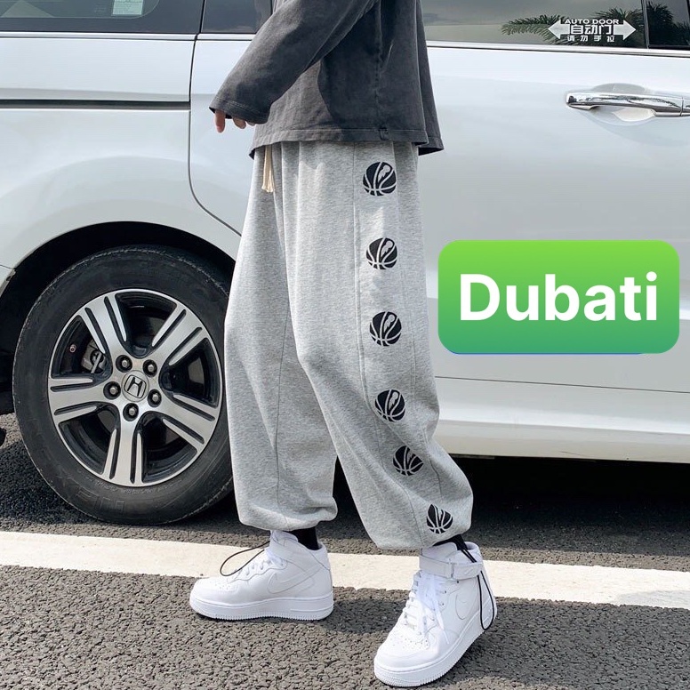 QUẦN JOGGER THỂ THAO NAM NỮ ỐNG BO HỌA TIẾT QUẢ CẦU PHONG CÁCH HOT TREND 2022- DUBATI FASHION