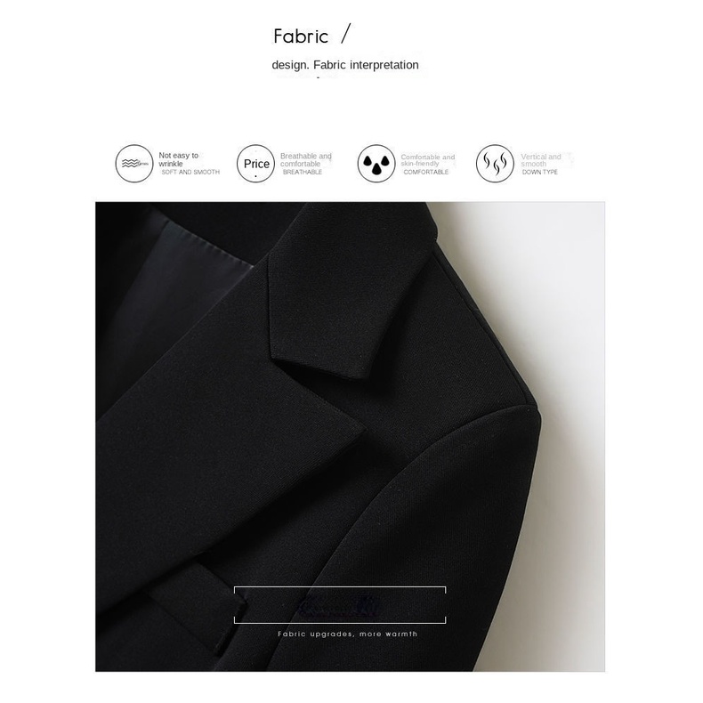 Áo Khoác Blazer Hai Hàng Nút Cài Ôm Dáng Màu Đen Phong Cách Anh Quốc Thời Trang 2023 Cho Nữ