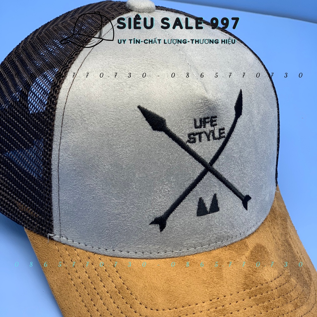 NÓN KẾT PHỐI LƯỚI 2 MŨI TÊN CHẤT DA LỘN CAO CẤP, MŨ LƯỠI TRAI NAM NỮ THÒI TRANG