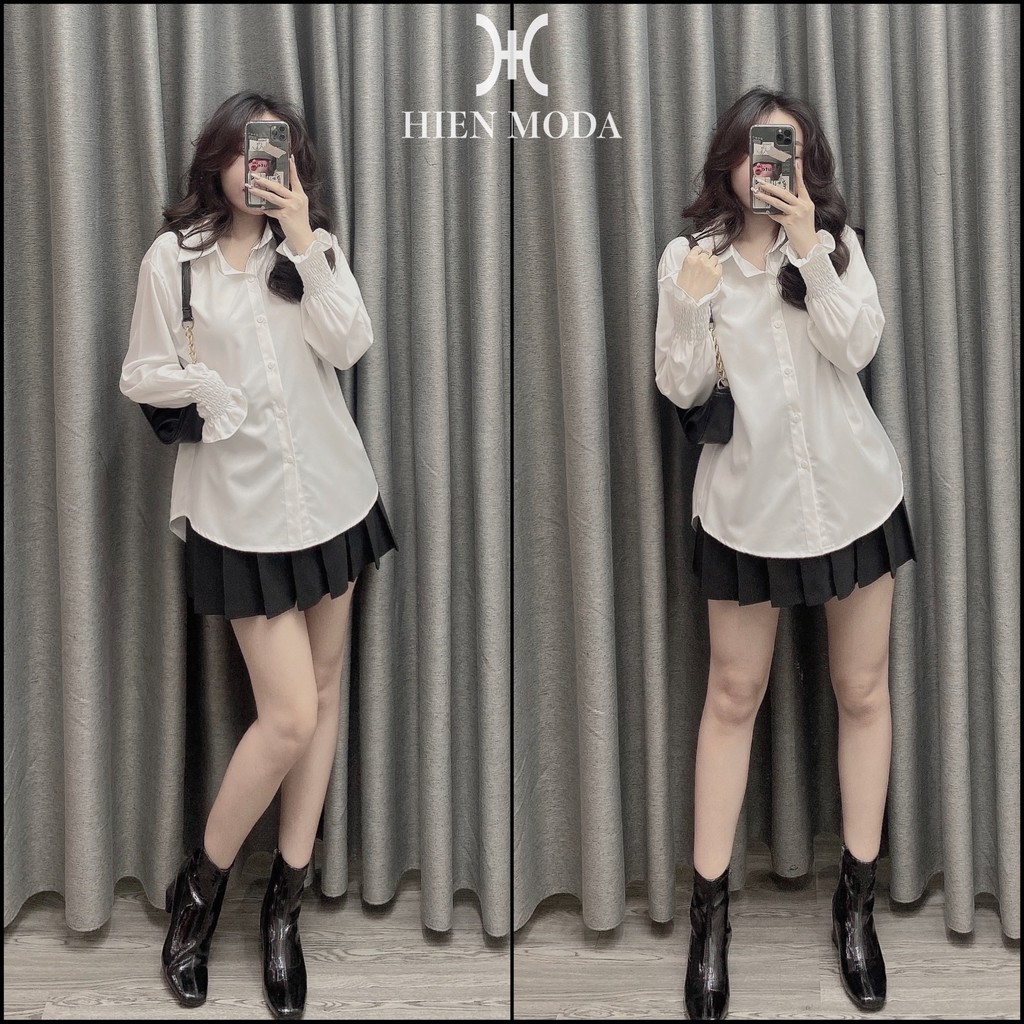 Áo sơmi nữ tay bo chun,Áo sơ mi công sở dài tay | BigBuy360 - bigbuy360.vn