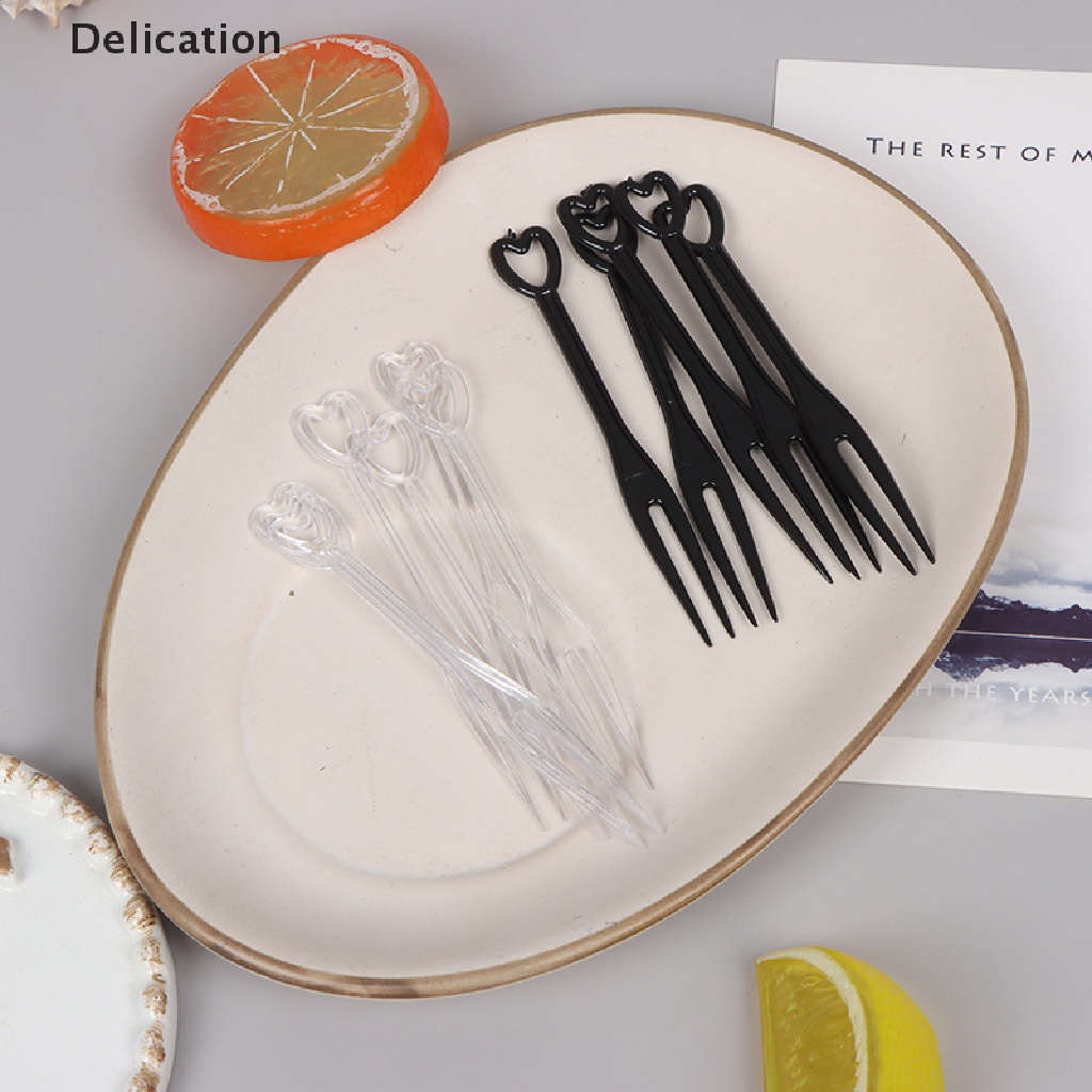 [Delication] Túi 100 Nĩa Ăn Trái Cây / Trái Cây / Thức Ăn Bằng Nhựa Mini Trong Suốt