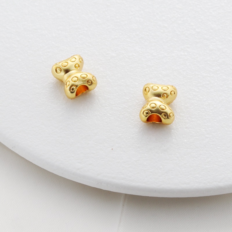 Hạt Xỏ Lỗ Bằng Đồng Mạ Vàng 18k Kích Thước 9 * 11mm Dùng Làm Trang Sức diy