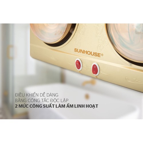 Đèn Sưởi Phòng Tắm 2 Bóng SUNHOUSE SHD3812