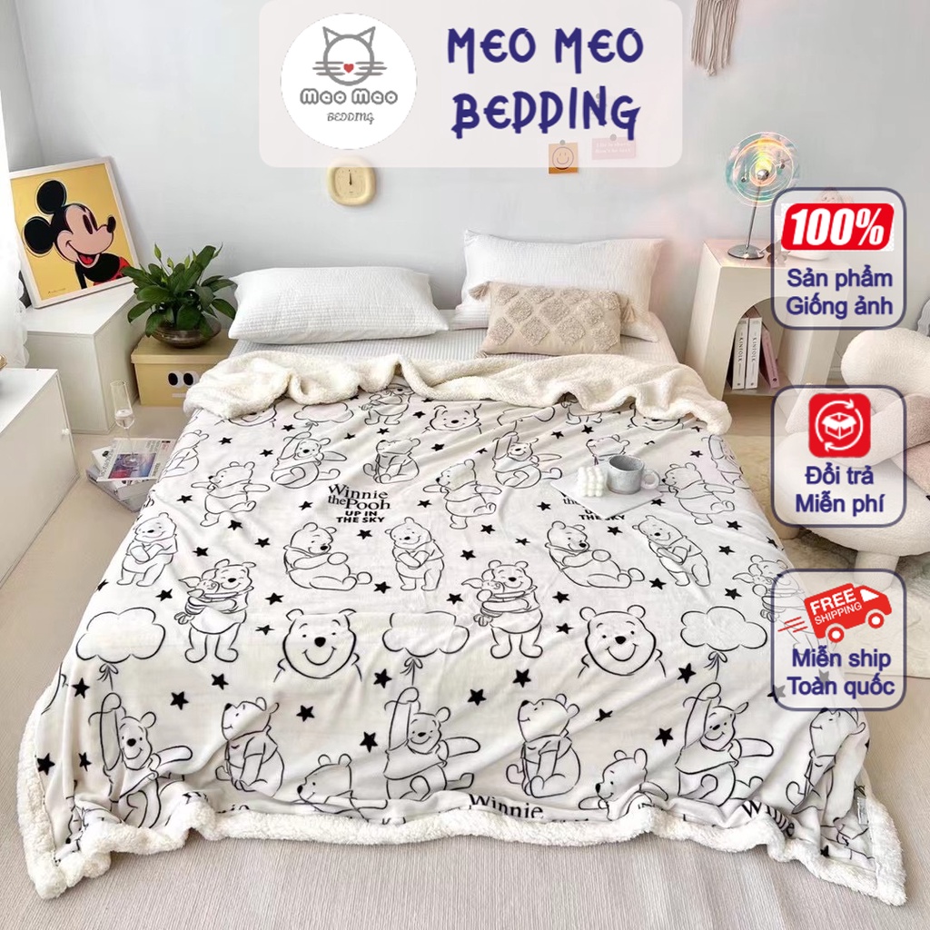 Chăn Lông Cừu Nhâp Khẩu Nguyên Chiếc - Phong Cách Hàn Quốc Kích Thước 2m*2m3