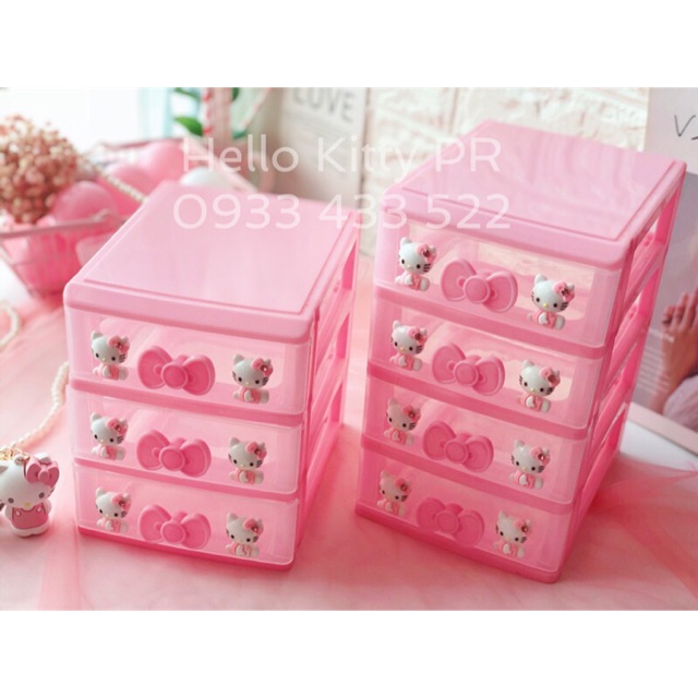 Tủ nhựa mini 4 tầng HELLO KITTY