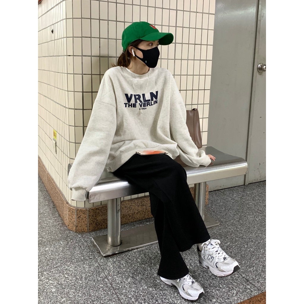 Áo sweater Lót Nhung Dáng Rộng Thời Trang Thu Đông Hàn Quốc 2022