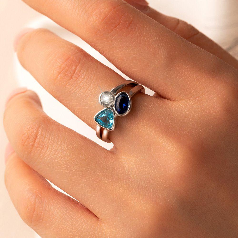 QQMALL Nhẫn Mở Hình Trái Tim / Bướm Vintage Cho Nữ