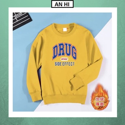 Áo thun nam nữ tay dài  💚𝗙𝗥𝗘𝗘𝗦𝗛𝗜𝗣💚 loại  thoáng mát  xanh dương unisex freesize; Sweater vải nỉ dày, ấm áp drug